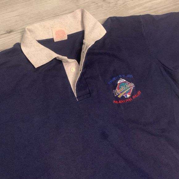Vintage 1993 Toronto Blue Jays and Philadelphia Phillies World Series Polo Tee - Picture 2 of 2